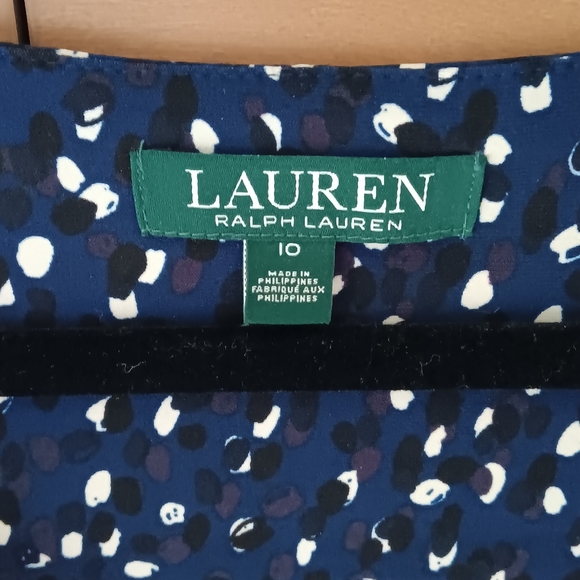 Ralph Lauren Dress, Size 10, Navy print - Picture 6 of 7